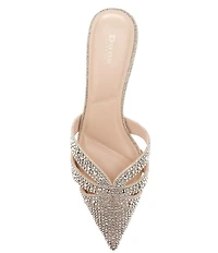 Dune London Calla Rhinestone Slip On Kitten Heel Mules