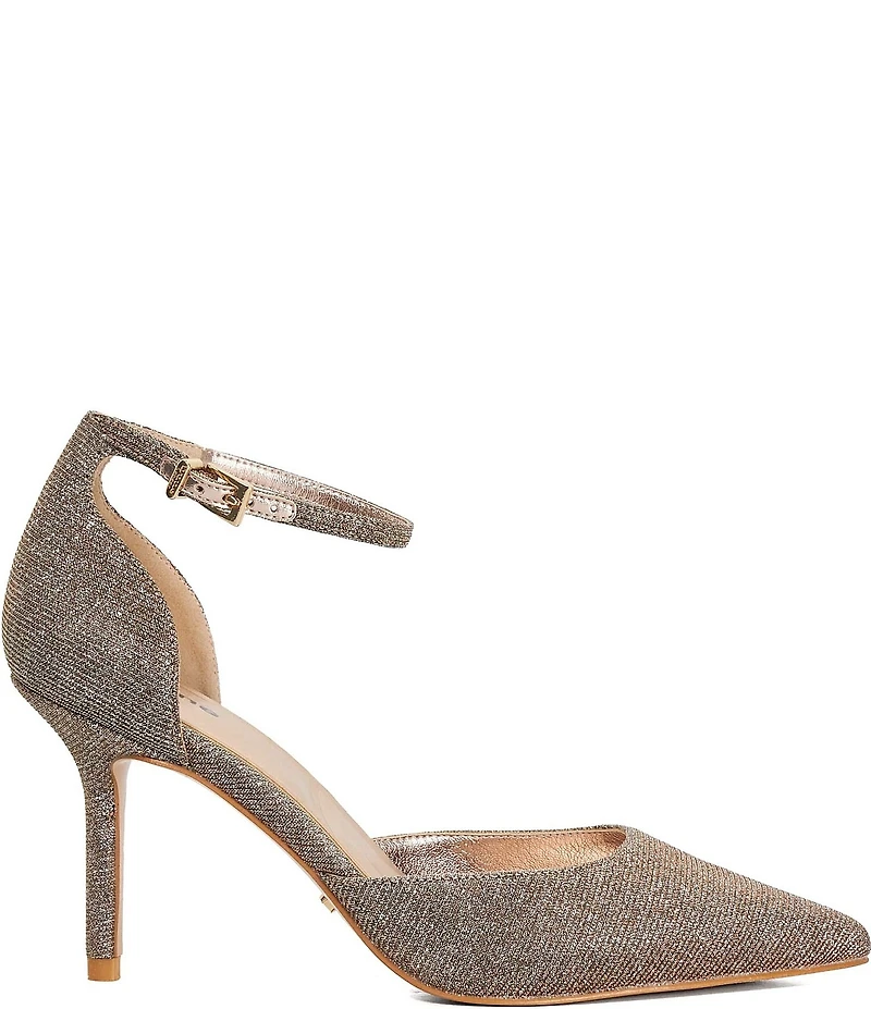 Dune London Calmness Glitter Ankle Strap Dress Pumps