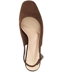 Dune London Catharine Suede Jeweled Block Heel Slingback Pumps