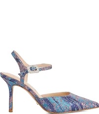 Dune London Channel Printed Ankle Strap Dress Pumps