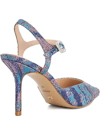Dune London Channel Printed Ankle Strap Dress Pumps