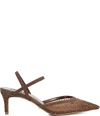 Dune London Charismatic Diamante Mesh Ankle Strap Dress Pumps