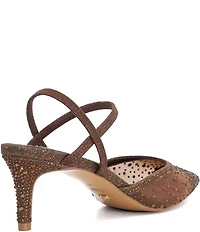 Dune London Charismatic Diamante Mesh Ankle Strap Dress Pumps