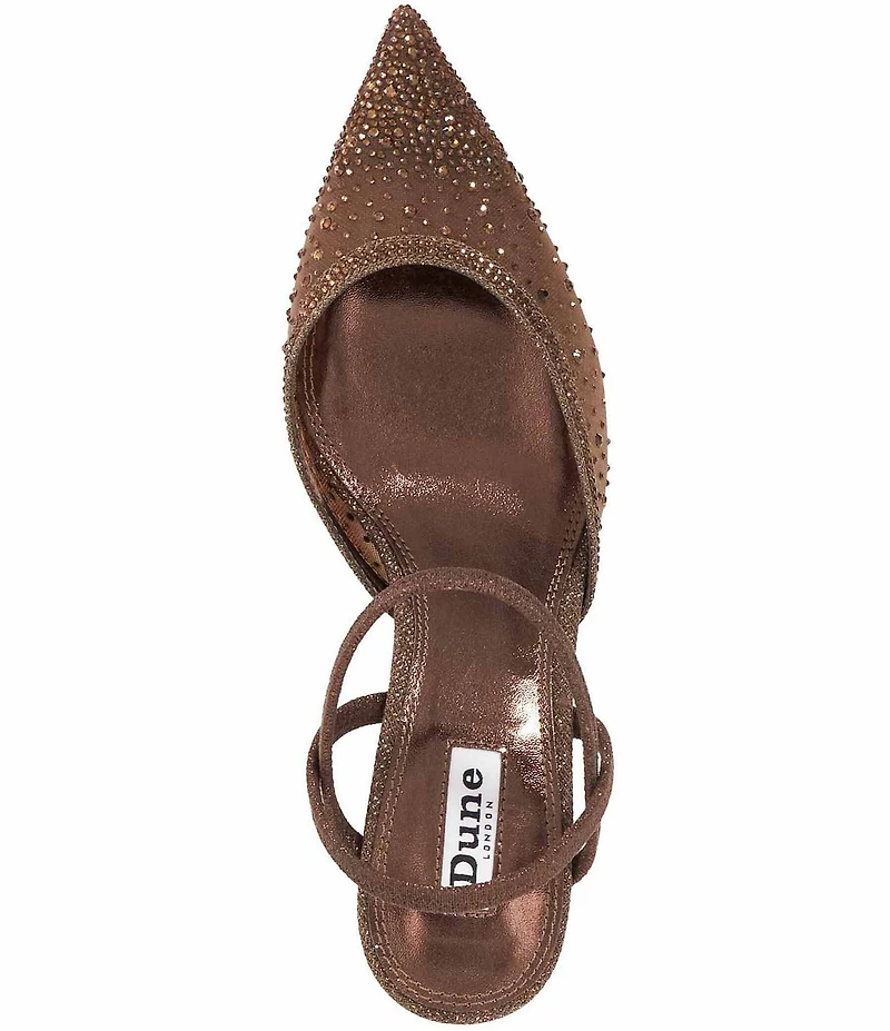 Dune London Charismatic Diamante Mesh Ankle Strap Dress Pumps