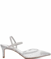 Dune London Charismatic Diamante Mesh Ankle Strap Dress Pumps