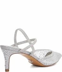 Dune London Charismatic Diamante Mesh Ankle Strap Dress Pumps