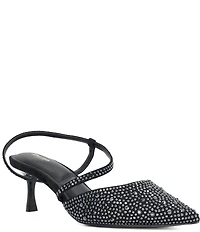 Dune London Charmed Rhinestone Embellished Kitten Heel Pumps