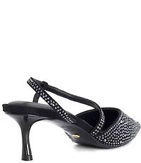 Dune London Charmed Rhinestone Embellished Kitten Heel Pumps