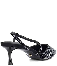 Dune London Charmed Rhinestone Embellished Kitten Heel Pumps