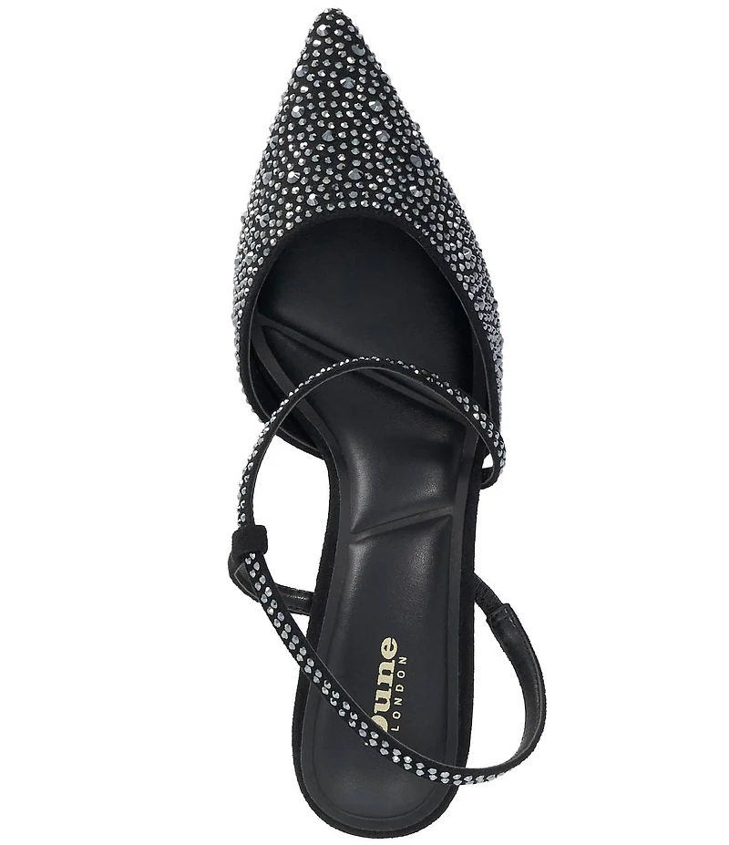Dune London Charmed Rhinestone Embellished Kitten Heel Pumps