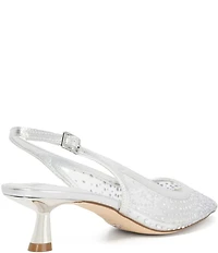 Dune London Ciana Rhinestone Mesh Slingback Kitten Heel Dress Pumps