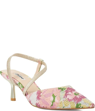 Dune London Citrus Floral Print Slingback Pumps