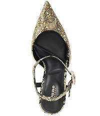 Dune London Confident Hot-Fix Ankle Strap Pointed Toe Dress Pumps