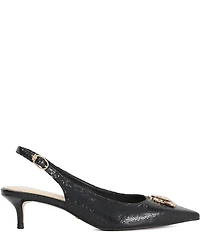Dune London Context Signature Shimmer Jewel Bug Ornament Slingback Kitten Heel Pumps