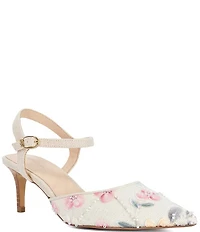 Dune London Cultivated Floral Kitten Heel Pumps