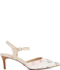 Dune London Cultivated Floral Kitten Heel Pumps