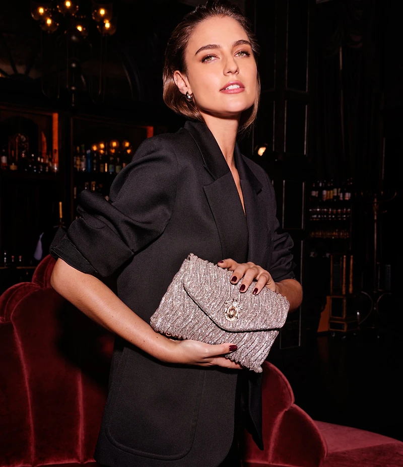 Dune London Darling Fabric Rhinestoned Convertible Crossbody Bag