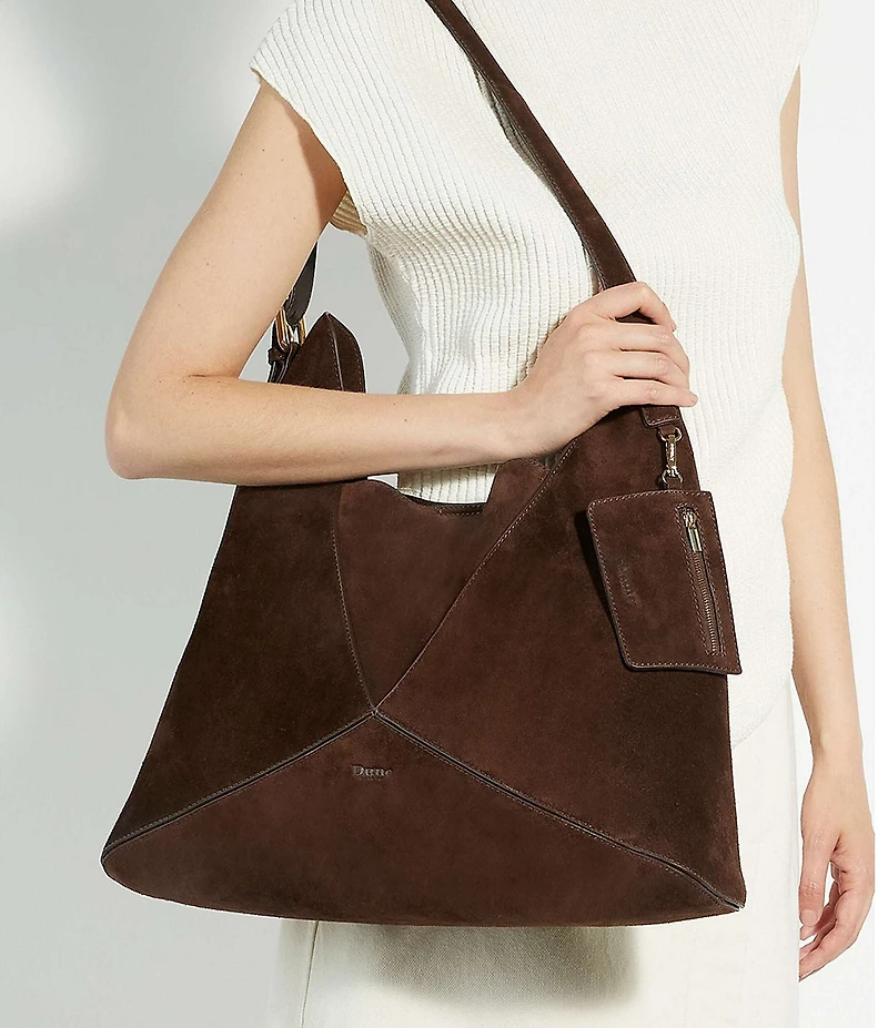 Dune London Dearest Suede Oversized Slouchy Hobo Shoulder Bag