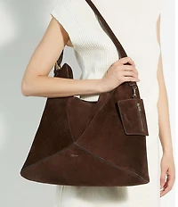 Dune London Dearest Suede Oversized Slouchy Hobo Shoulder Bag