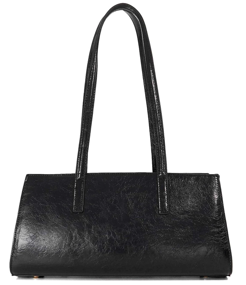 Dune London Depend Black Croc Embossed Shoulder Bag