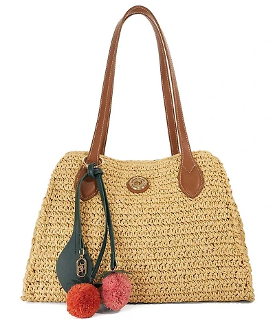 Dune London Devotedly Double Grab Handle Raffia Tote Bag