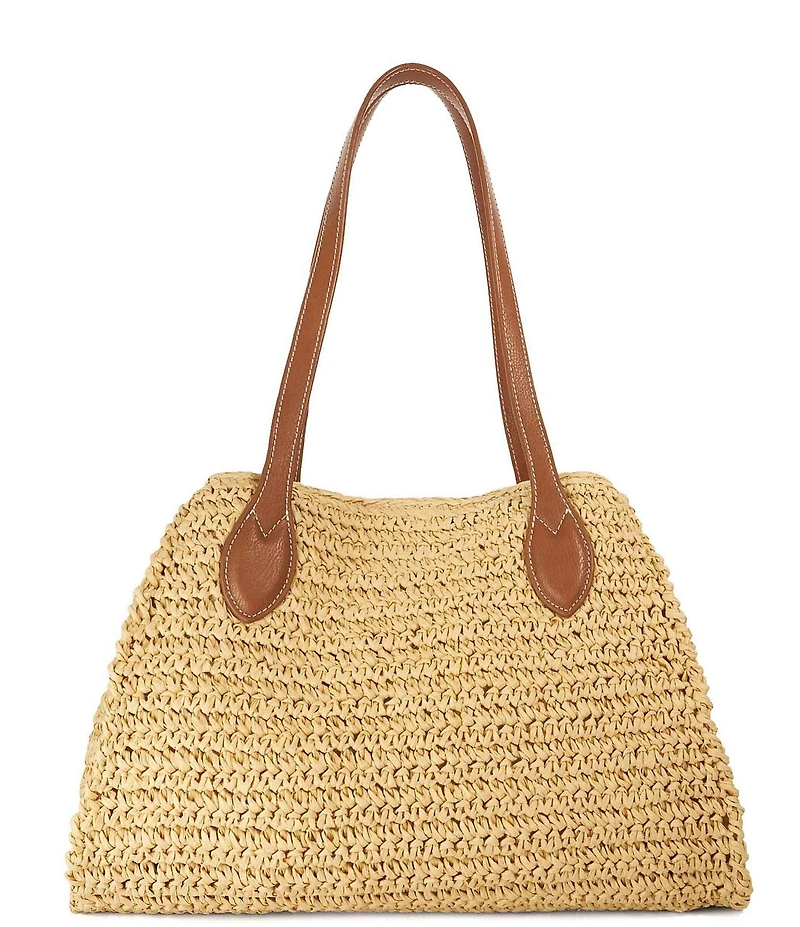 Dune London Devotedly Double Grab Handle Raffia Tote Bag
