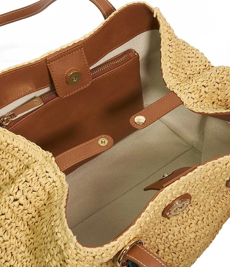 Dune London Devotedly Double Grab Handle Raffia Tote Bag