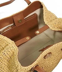 Dune London Devotedly Double Grab Handle Raffia Tote Bag
