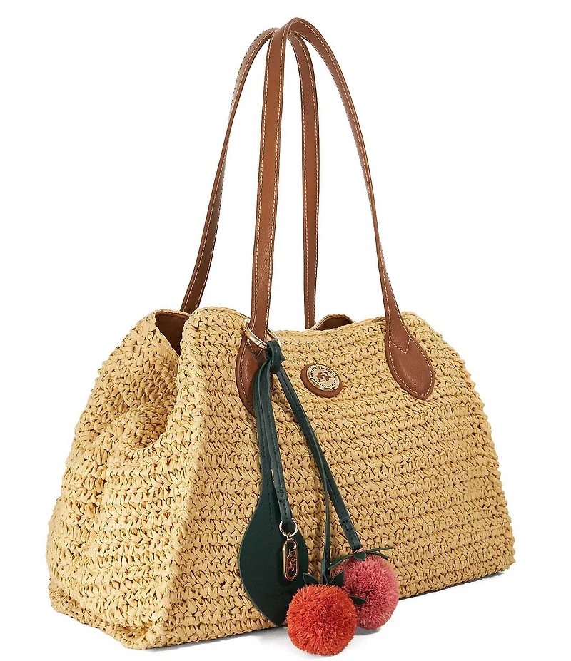 Dune London Devotedly Double Grab Handle Raffia Tote Bag