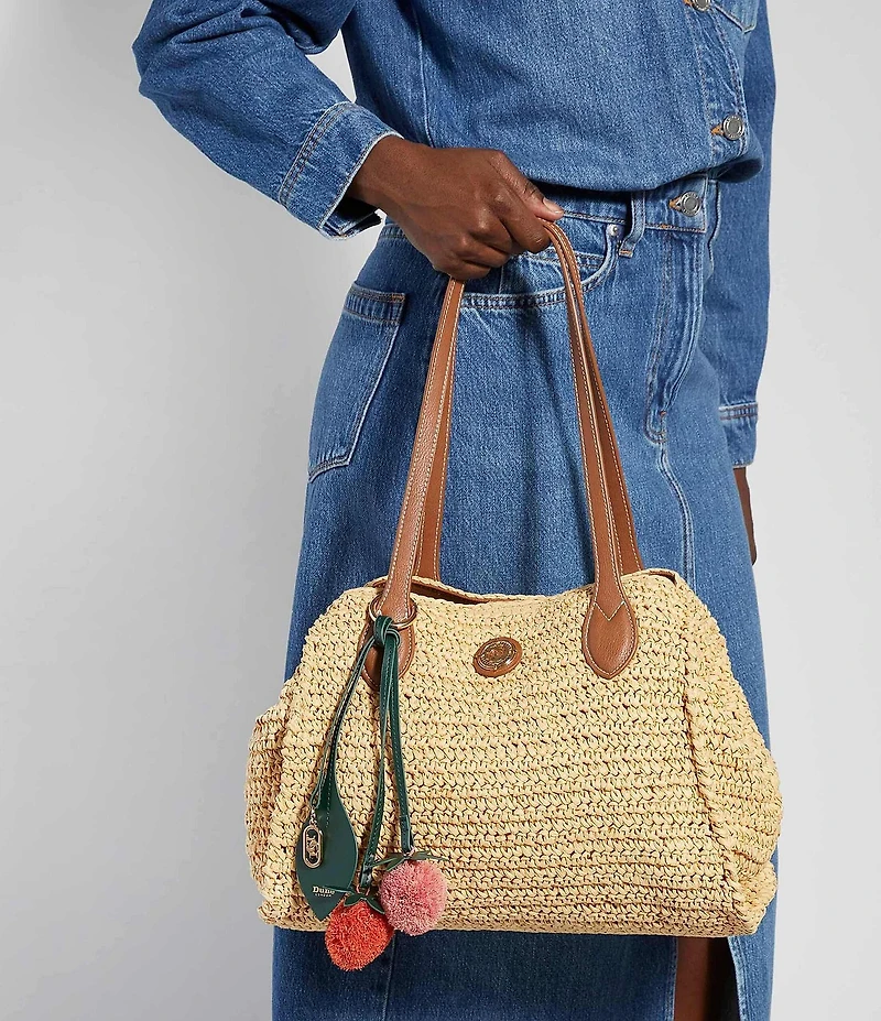 Dune London Devotedly Double Grab Handle Raffia Tote Bag