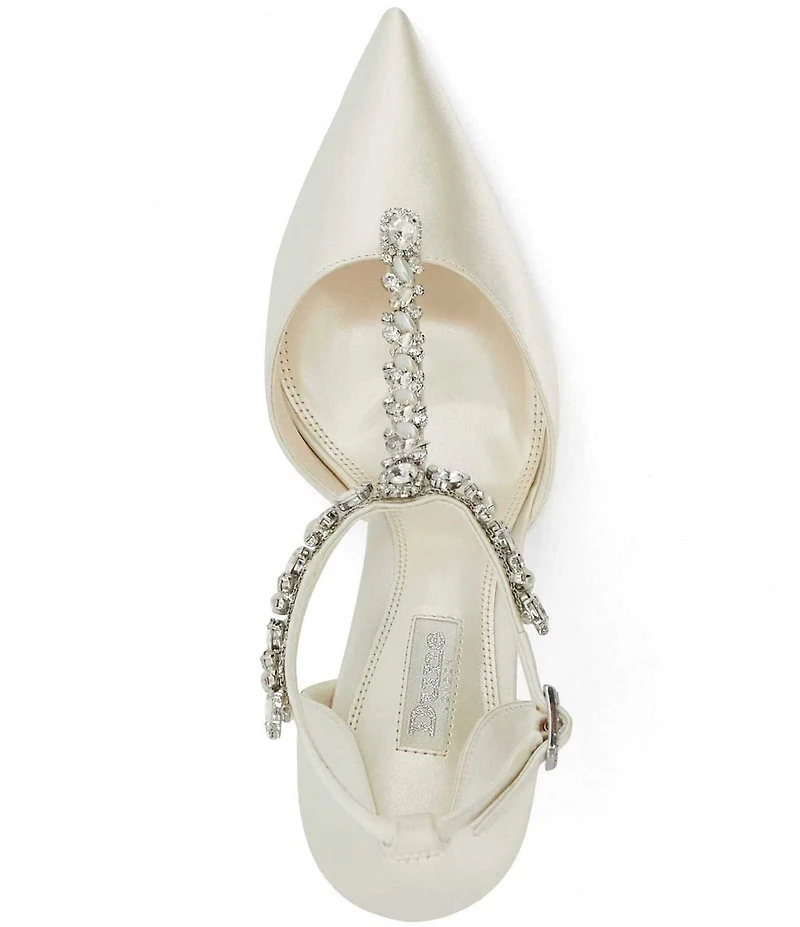 Dune London Devotional Jeweled T-Strap Bridal Pumps