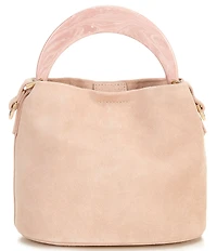 Dune London Dharla Suede Resin Marble Handle Bucket Bag