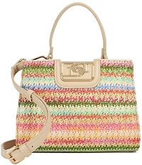 Dune London Dilly Raffia Satchel Bag