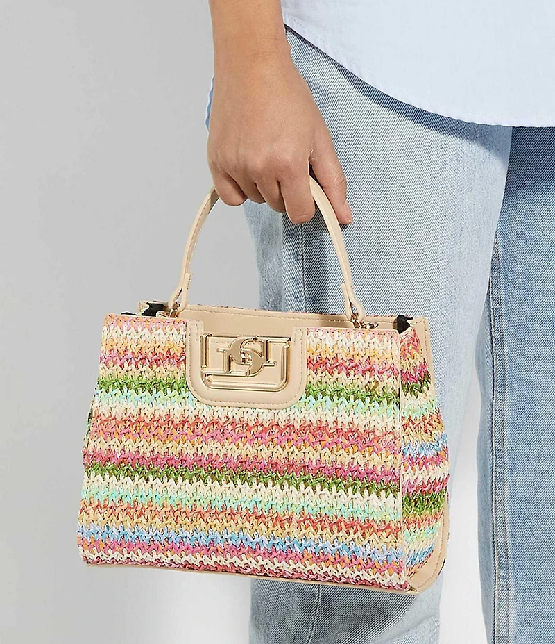Dune London Dilly Raffia Satchel Bag