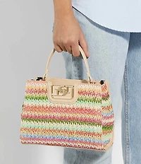 Dune London Dilly Raffia Satchel Bag