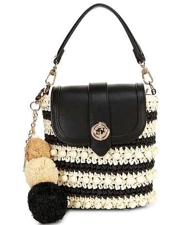 Dune London Dimple Raffia Bucket Crossbody Bag