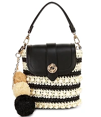 Dune London Dimple Raffia Bucket Crossbody Bag