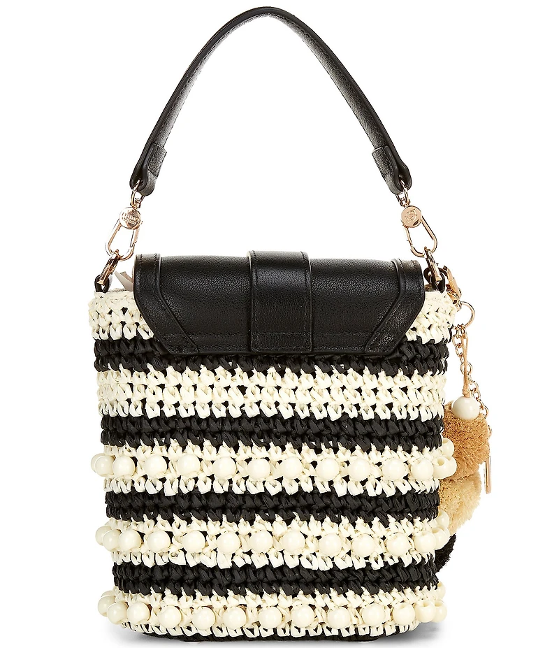 Dune London Dimple Raffia Bucket Crossbody Bag