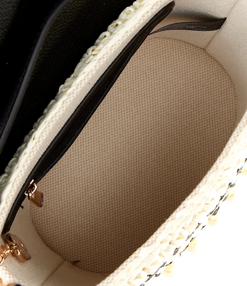 Dune London Dimple Raffia Bucket Crossbody Bag