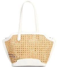 Dune London Dinidecided Rattan Logo Charm Shoulder Bag