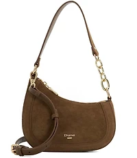 Dune London Direction Angular Suede Shoulder Bag