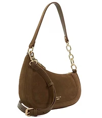 Dune London Direction Angular Suede Shoulder Bag