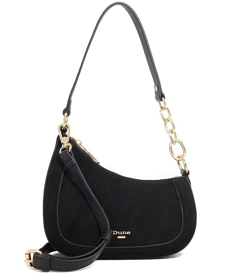 Dune London Direction Angular Suede Shoulder Bag