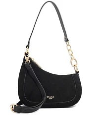 Dune London Direction Angular Suede Shoulder Bag