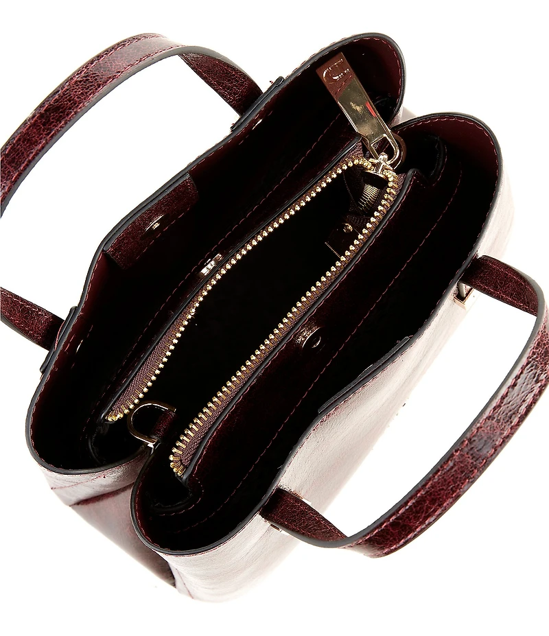 Dune London Dominantly Crackle Leather Satchel Bag