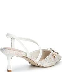 Dune London Dyana Floral Embellished Fabric Pumps