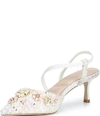 Dune London Dyana Floral Embellished Fabric Pumps