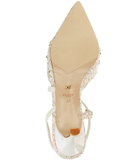 Dune London Dyana Floral Embellished Fabric Pumps