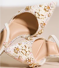 Dune London Dyana Floral Embellished Fabric Pumps