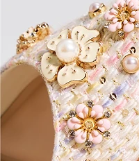 Dune London Dyana Floral Embellished Fabric Pumps